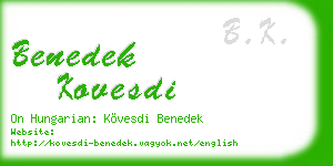 benedek kovesdi business card