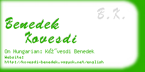 benedek kovesdi business card